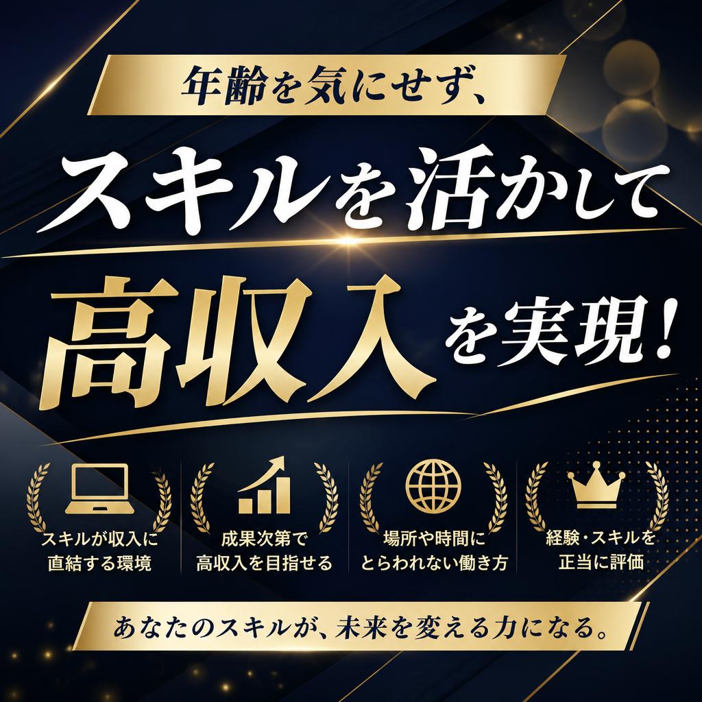 年齢を気にせず、スキルを活かして高収入を実現！