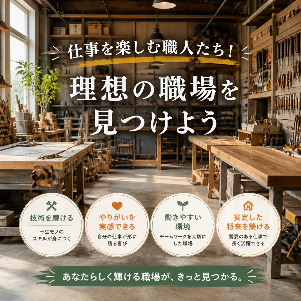 仕事を楽しむ職人たち！理想の職場を見つけよう