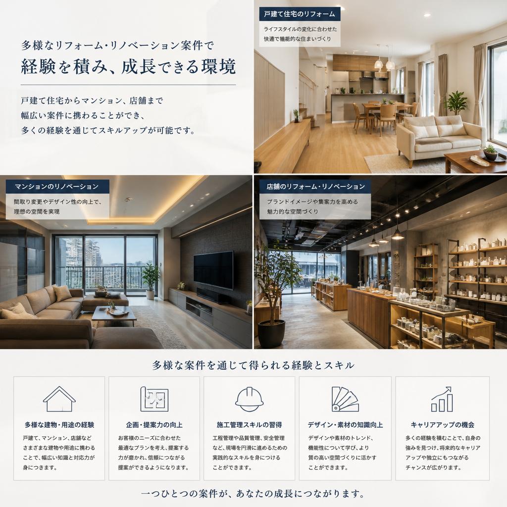 多彩な現場でスキルアップ